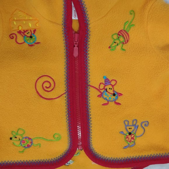 HANNA ANDERSSON Child Unisex Orange Fleece Zip Up Hooded Jacket Size 6-12 Months - Picture 6 of 13